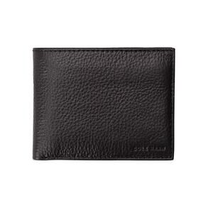 Fathers day! Cole Haan Brown Pebbled Leather Classic Bi-Fold Wallet Minimalist
